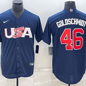 USA #46 Paul Goldschmidt 2023 Navy World Classic Stitched Jersey