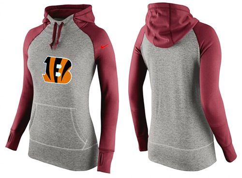 Nike Cincinnati Bengals Performance Hoodie Grey Red_3