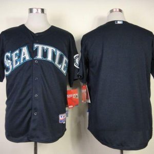 Mariners Blank Navy Blue Cool Base Stitched Jersey