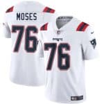 New England Patriots #76 Morgan Moses White 2025 Vapor Limited Stitched Jersey