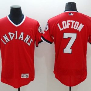 Indians #7 Kenny Lofton Red Flexbase Authentic Collection 1978 Turn Back The Clock Stitched Jersey