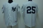 Yankees #25 Mark Teixeira Stitched White Jersey