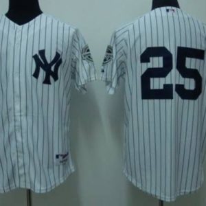 Yankees #25 Mark Teixeira Stitched White Jersey
