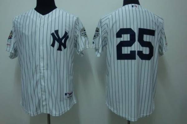 Yankees #25 Mark Teixeira Stitched White Jersey
