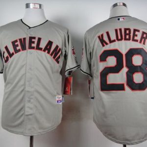 Indians #28 Corey Kluber Grey Cool Base Stitched Jersey