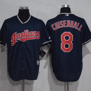 Indians #8 Lonnie Chisenhall Navy Blue New Cool Base Stitched Jersey