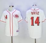 Reds #14 Pete Rose White Cool Base Stitched Jersey