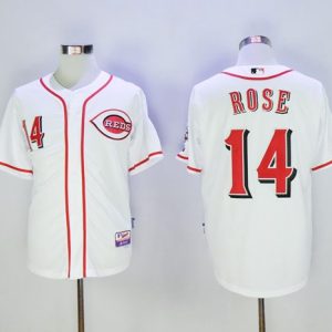 Reds #14 Pete Rose White Cool Base Stitched Jersey