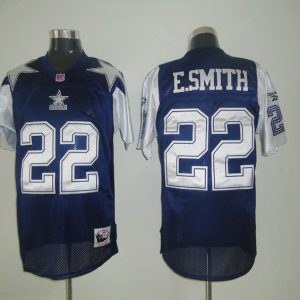 Mitchell Ness Cowboys #22 Emmitt Smith Blue White Stitched Throwback Jersey