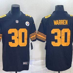 Pittsburgh Steelers #30 Jaylen Warren Black Color Rush Stitched Jersey