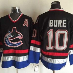 Canucks #10 Pavel Bure Black Blue CCM Throwback Stitched Jersey