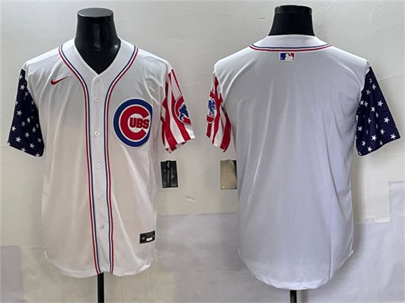 Chicago Cubs Blank White 2025 Independence Day Vapor Premier Limited Stitched Jersey