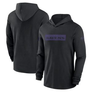 Baltimore Ravens Black Sideline Performance Hoodie