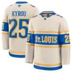 St. Louis Blues #25 Jordan Kyrou Cream 2024-25 Winter Classic Stitched Jersey