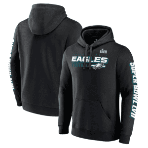 Philadelphia Eagles Black Super Bowl LVII Star Trail Pullover Hoodie
