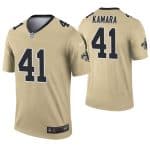 New Orleans Saints #41 Alvin Kamara Gold Inverted Legend Stitched Jersey