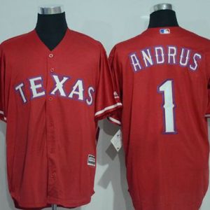 Rangers #1 Elvis Andrus Red New Cool Base Stitched Jersey