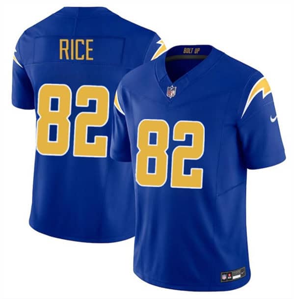 Los Angeles Chargers #82 Brenden Rice Royal 2024 Draft F.U.S.E. Vapor Limited Stitched Jersey