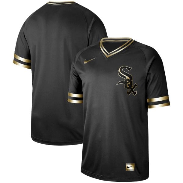 Chicago White Sox Blank Black Gold Stitched Jersey