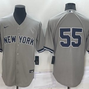 New York Yankees #55 Domingo Germ¨¢n Grey Cool Base Stitched Baseball Jersey