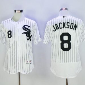 White Sox #8 Bo Jackson White(Black Strip) Flexbase Authentic Collection Stitched Jersey