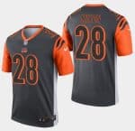 Cincinnati Bengals #28 Joe Mixon Silver Inverted Legend Jersey