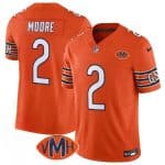 Chicago Bears #2 D.J. Moore Orange 2025 F.U.S.E. With VMH Patch Vapor Untouchable Limited Football Stitched Jersey