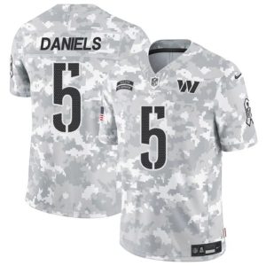 Washington Commanders #5 Jayden Daniels Arctic Camo 2024 F.U.S.E. Salute To Service Limited Stitched Jersey