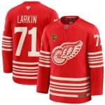 Detroit Red Wings #71 Dylan Larkin Red 2025 With C Patch Centennial Premium Stitched Jersey