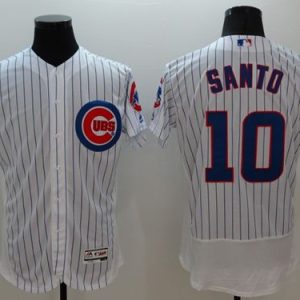 Cubs #10 Ron Santo White Flexbase Authentic Collection Stitched Jersey