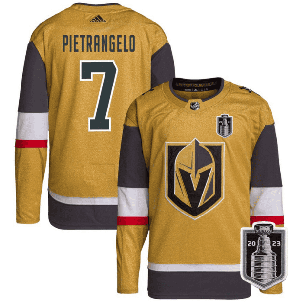 Vegas Golden Knights #7 Alex Pietrangelo Gold 2023 Stanley Cup Final Stitched Jersey