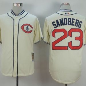 Cubs #23 Ryne Sandberg Cream 1929 Turn Back The Clock Stitched Jersey