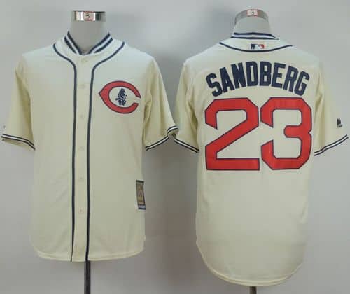 Cubs #23 Ryne Sandberg Cream 1929 Turn Back The Clock Stitched Jersey