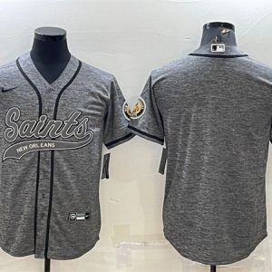 New Orleans Saints Blank Gray With Patch Cool Base Stitched Jersey