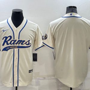 Los Angeles Rams Blank Bone Cool Base Stitched Baseball Jersey