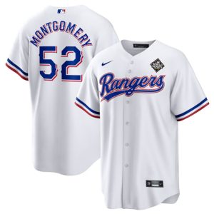 Texas Rangers #52 Jordan Montgomery White 2023 World Series Stitched Jersey