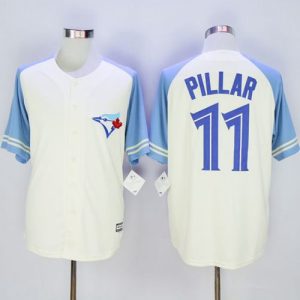Blue Jays #11 Kevin Pillar Cream Blue Exclusive New Cool Base Stitched Jersey