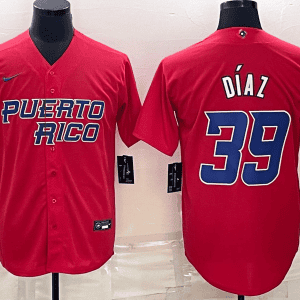 Puerto Rico #39 Edwin D¨ªaz 2023 Red World Classic Stitched Jersey