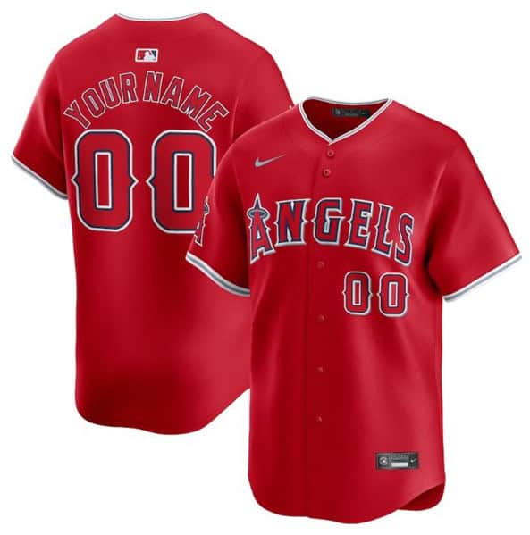 Los Angeles Angels Custom Red Alternate Limited Stitched Jersey