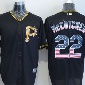 Pirates #22 Andrew McCutchen Black USA Flag Fashion Stitched Jersey
