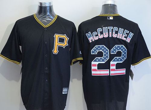 Pirates #22 Andrew McCutchen Black USA Flag Fashion Stitched Jersey