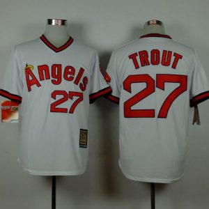 Angels Of Anaheim #27 Mike Trout White 1980 Turn Back The Clock Stitched Jersey