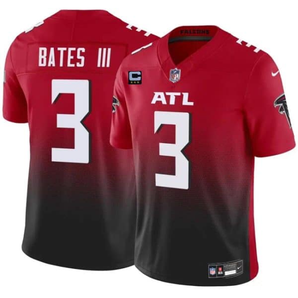 Atlanta Falcons #3 Jessie Bates III Red Black 2024 F.U.S.E With 3-Star C Patch Vapor Untouchable Limited Stitched Jersey