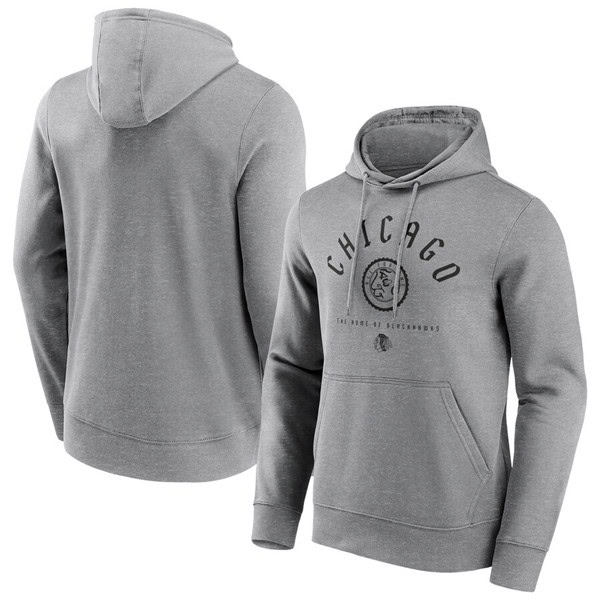 Chicago Blackhawks Grey College Stamp Hoodie