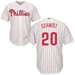 Phillies #20 Mike Schmidt White(Red Strip) New Cool Base Stitched Jersey