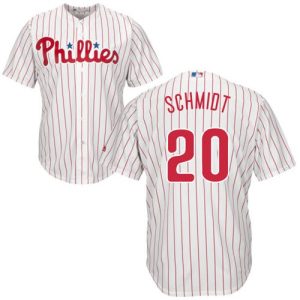Phillies #20 Mike Schmidt White(Red Strip) New Cool Base Stitched Jersey