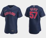 Cleveland Guardians #57 Shane Bieber Navy Flex Base Stitched Jersey