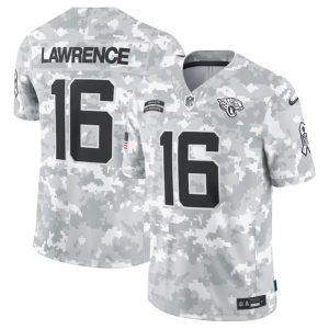 Jacksonville Jaguars #16 Trevor Lawrence Arctic Camo 2024 F.U.S.E. Salute To Service Limited Stitched Jersey