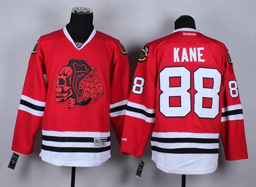 Blackhawks #88 Patrick Kane Red(Red Skull) Stitched Jersey