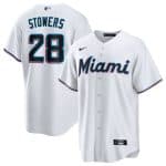Miami Marlins #28 Kyle Stowers White Cool Base Stitched Jersey